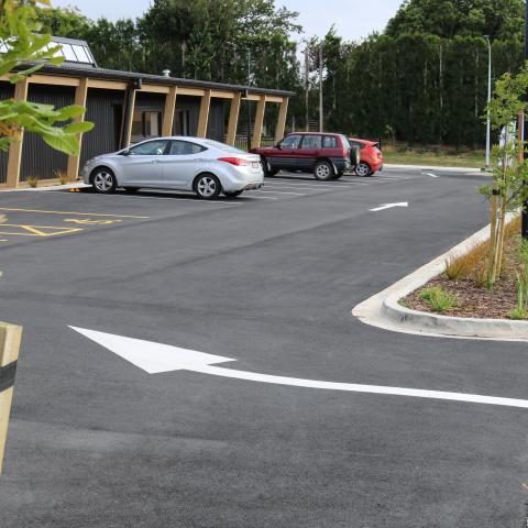 Commercial car park and driveway