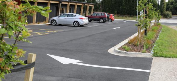 Commercial car park and driveway